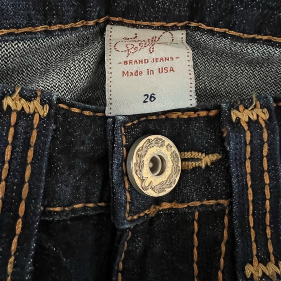 NEW TRUE RELIGION Low Waist Leather Patch Women’s Jeans – Size 26 | VTG RARE - Picture 10 of 11